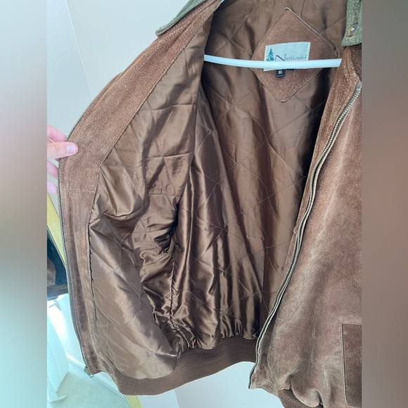 Vintage Men’s XL 3-tone Suede Bomber Jacket - Picture 7 of 11